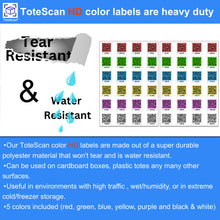 Load image into Gallery viewer, ToteScan HD Color (Heavy Duty) Intelligent QR Labels for Organization/Moving/Storage (48 Unique Labels, 1.5"x1.5")
