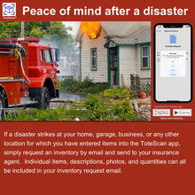 Load image into Gallery viewer, ToteScan HD (Heavy Duty) Intelligent QR Labels for Organization/Moving/Storage (45 Unique Labels, 2.5"x3")