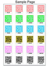 Load image into Gallery viewer, (Bulk Sheets) Multi-Color ToteScan® Intelligent QR Labels Bulk Sheets (no packaging) (24 labels/sheet 1.5"x1.5)