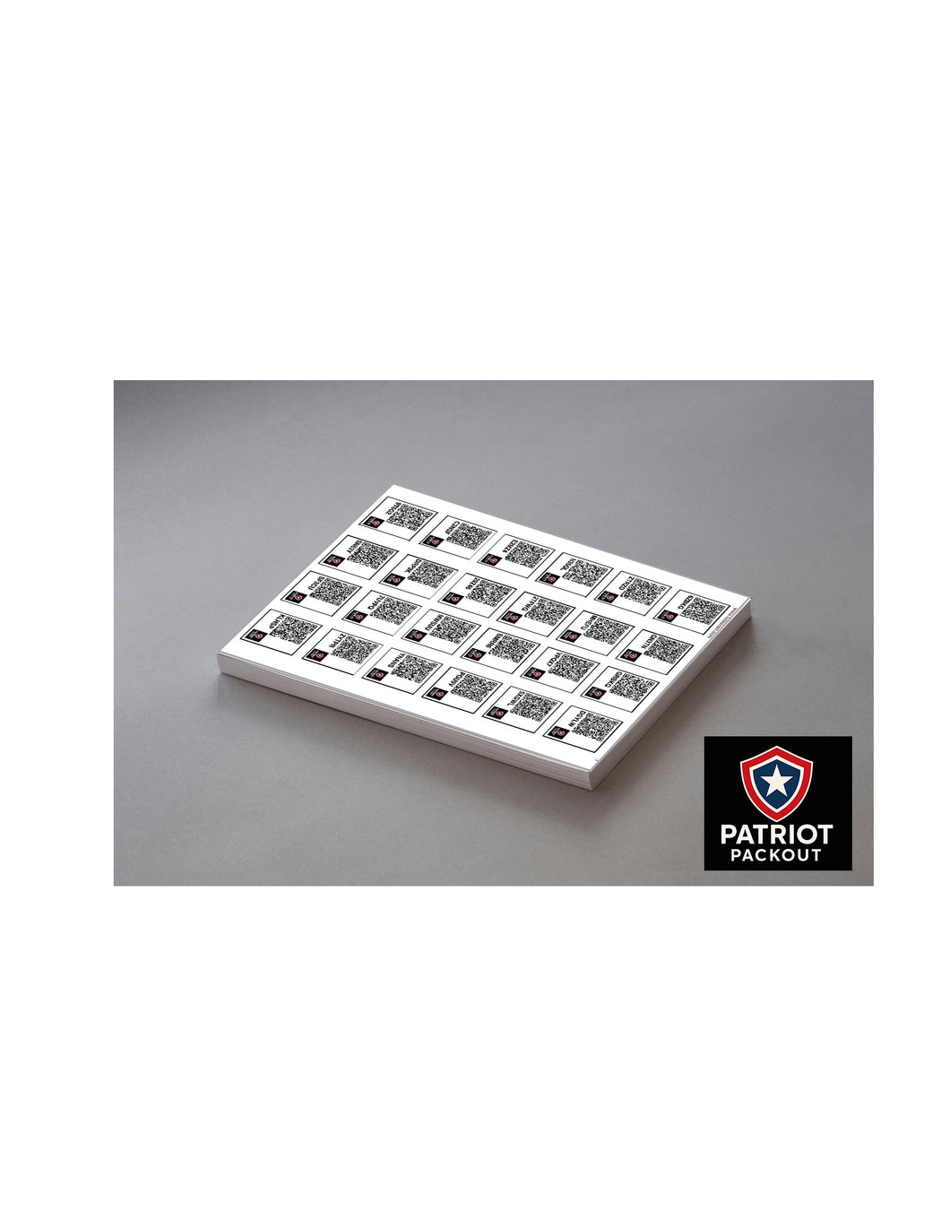 (Patriot Packout) Co-Branded ToteScan QR Labels Bulk Sheets  (24 labels/sheet 1.5