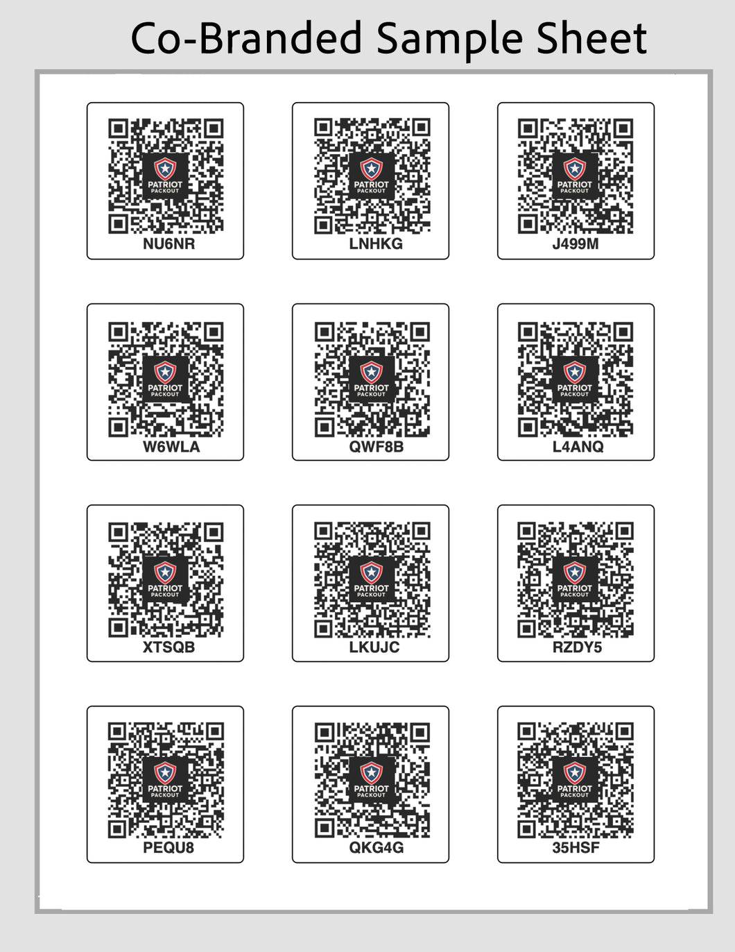 (Patriot Packout) Downloadable co-branded ToteScan® labels ( 2