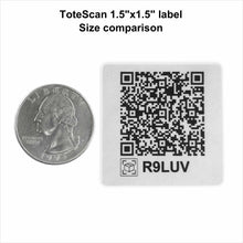 Load image into Gallery viewer, Downloadable ToteScan® labels - Small (1.5&quot;x1.5&quot; labels, 24 labels per page)
