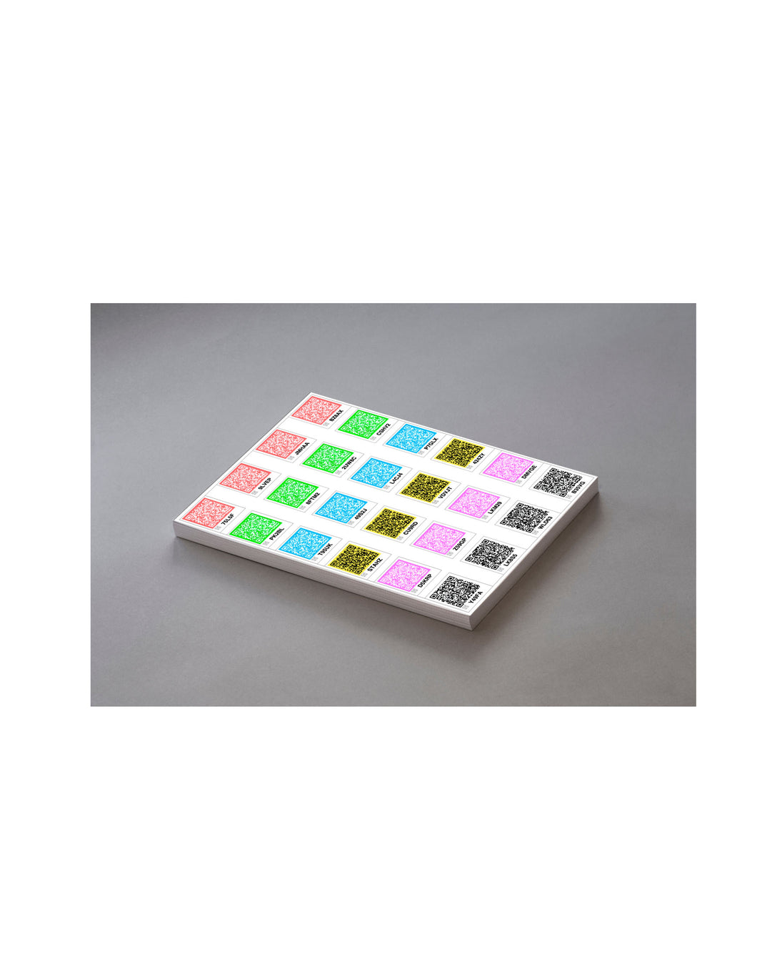 (Bulk Sheets) Multi-Color ToteScan® Intelligent QR Labels Bulk Sheets (no packaging) (24 labels/sheet 1.5