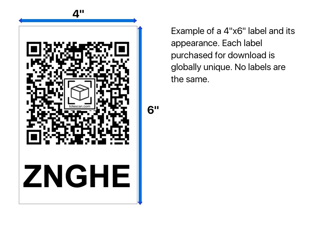Downloadable ToteScan® labels - Extra Large (4