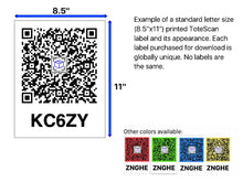 Load image into Gallery viewer, Downloadable ToteScan® labels - Extra Extra Large (8.5&quot;x11&quot; label)
