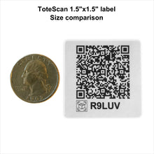 Load image into Gallery viewer, ToteScan® Intelligent QR Labels for organizing &amp; Storage (48 labels, 1.5&quot;x1.5)

